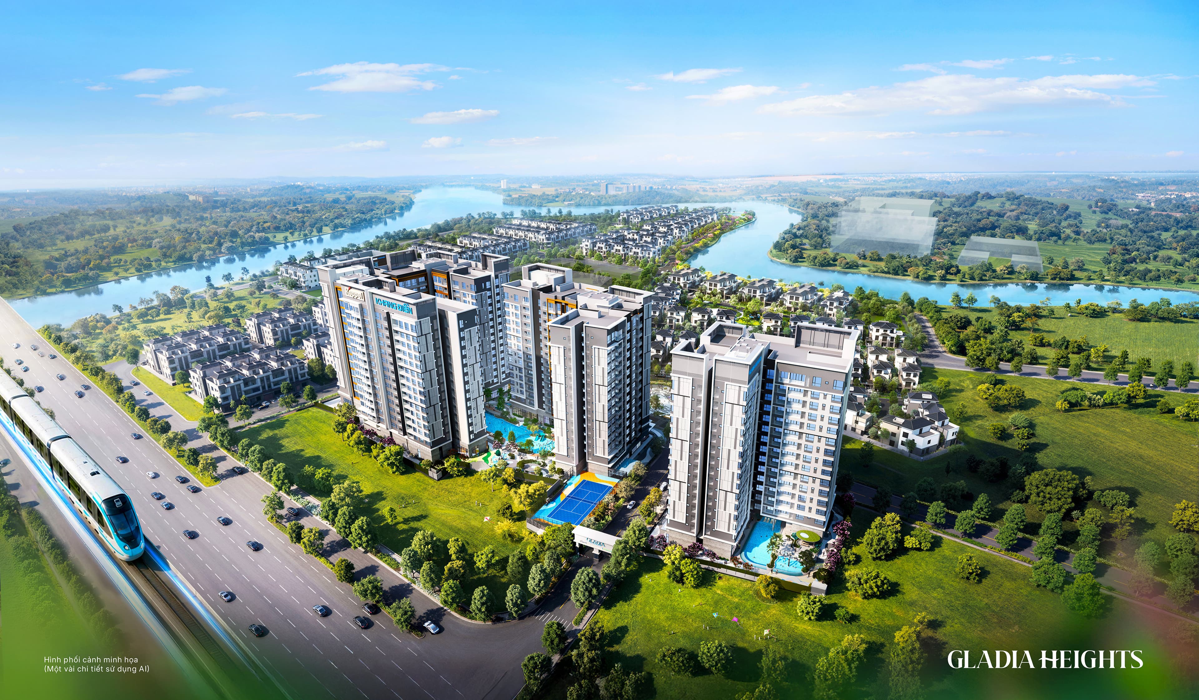 Phối cảnh tổng thể Gladia Heights Khang Điền